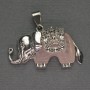 Elephant Rose Quartz Pendant 39x34mm+/- Silver-Tone Metal
