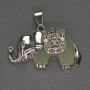 Elephant Jade Pendant 39x34mm+/- Silver-Tone Metal