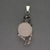 Skeleton Rock Crystal Ball Pendant, 16mm+/- Diameter, 20x50mm+