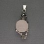 Skeleton Rock Crystal Ball Pendant, 16mm+/- Diameter, 20x50mm+