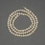 Freshwater white oval pearls on a thread, diameter 4x3.5mm± on thread, length 36cm+