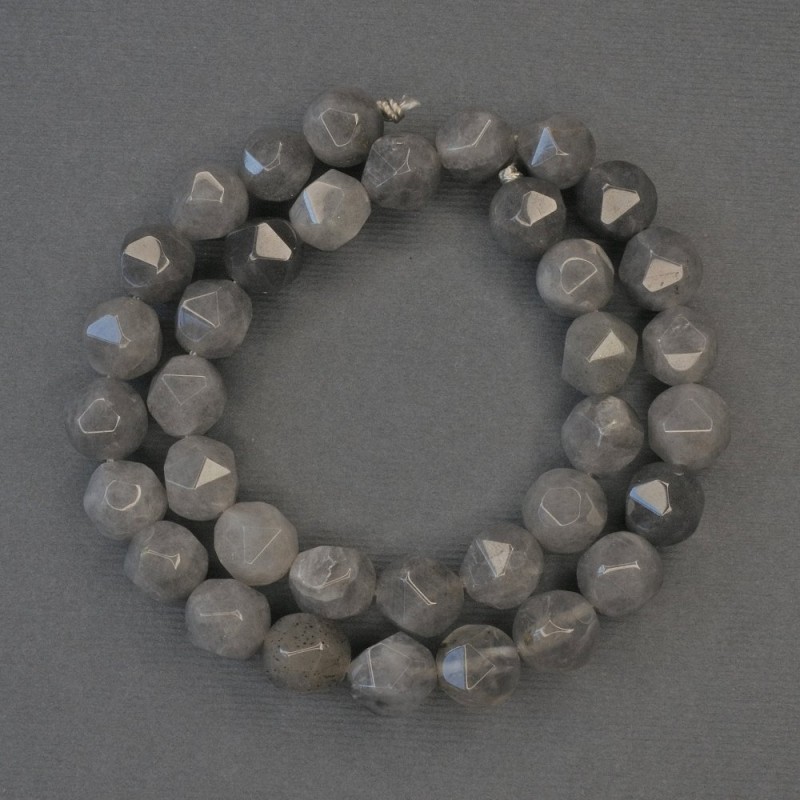 Smoky Quartz Faceted Beads, 10x9mm+- on a Strand, Length 37cm+