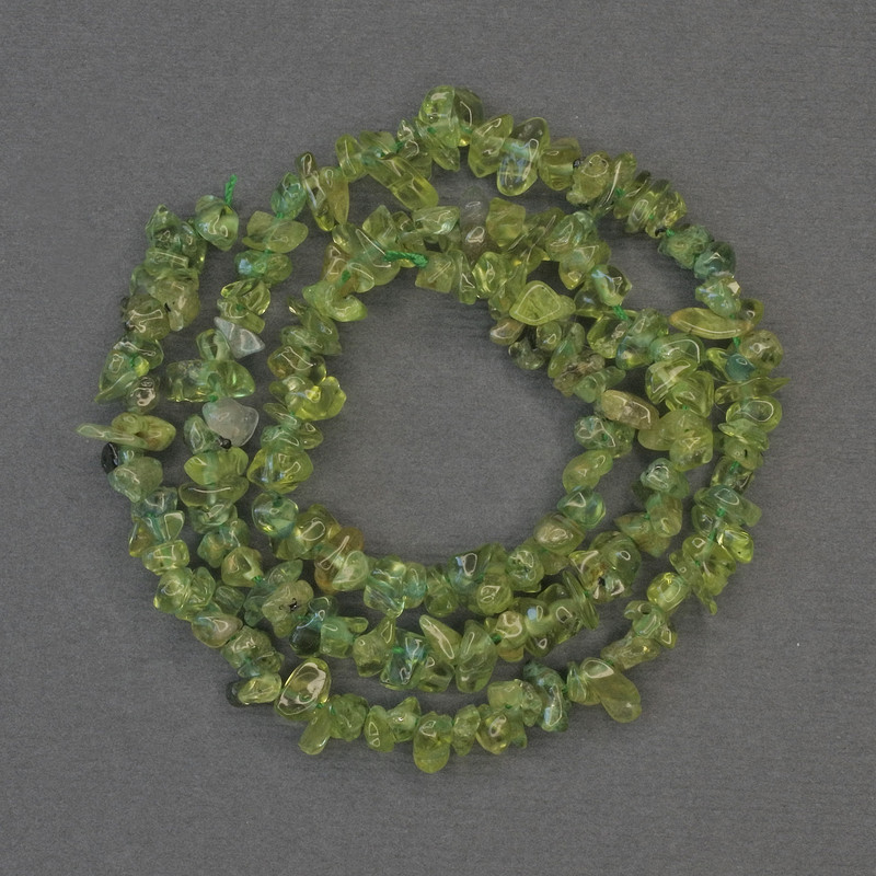 Chrysolite Chip Beads, 5x3mm+- on a Strand, Length 40cm+