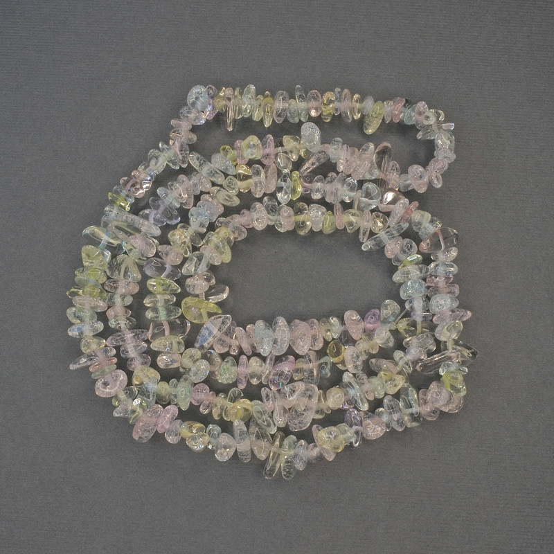 Beads Assorted Chips on Fishing Line, diameter 6-10x2-4mm+/-, length 80cm+