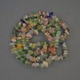 Beads Assorted Cat's Eye Chips on Fishing Line, diameter 6-10x2-4mm+/-, length 76cm+