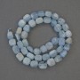 Aquamarine Tumbled Beads, 8x7.5mm+- on a Strand, Length 41cm+