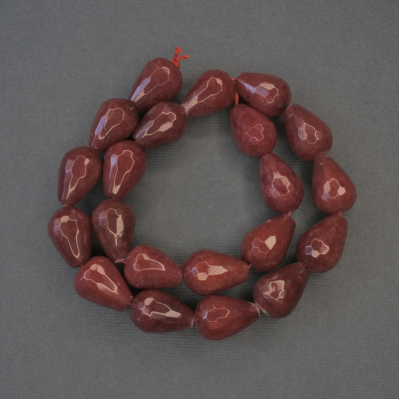 Beads Tourmaline Drop, diameter 18x13mm+/- on thread, length 38cm+