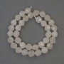 Beads White Quartz Faceted, diameter 10x9mm+/- on thread, length 37cm+