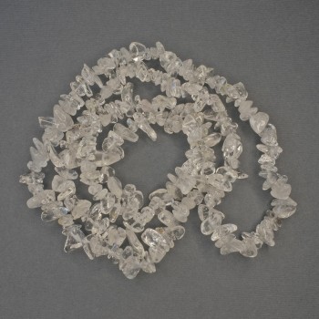 Beads Rock Crystal Chips 7-10x2-3mm+/- on fishing line, length 80cm+