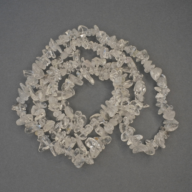 Beads Rock Crystal Chips 7-10x2-3mm+/- on fishing line, length 80cm+