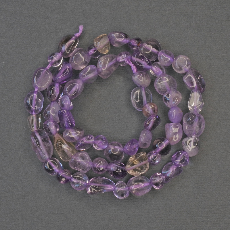 Beads on Thread Ametrine Tumbled, diameter 6-10x5-8mm, length 40cm+