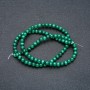 Malachite Beads on Thread, Smooth Round, Natural Stone, Diameter 4mm+/-, Length 39cm+