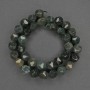 Green Jasper Beads, Faceted Polygon, Diameter 10mm+/- on a Strand, Length 37cm+