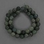 Green Jasper Beads, Faceted Round, Diameter 10mm+/- on a Strand, Length 37cm+