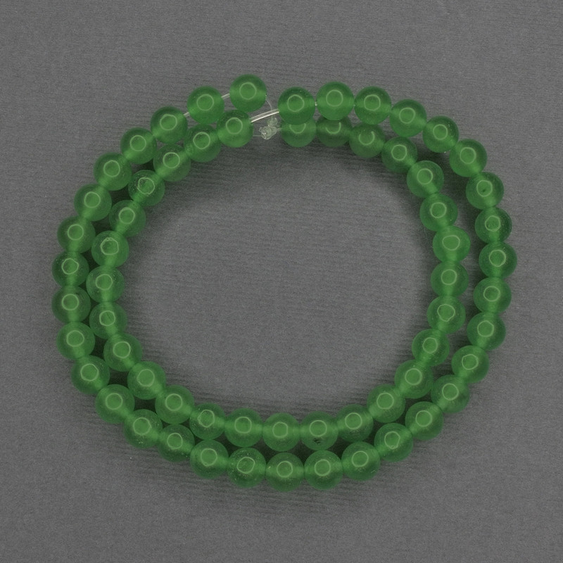 Chrysoprase Beads Smooth Round, Diameter 6mm+/- on Nylon Thread, Length 38cm+
