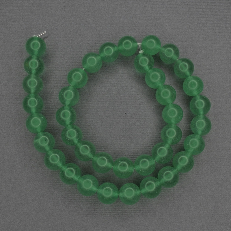 Chrysoprase Beads Smooth Round, Diameter 10mm+/- on Nylon Thread, Length 38cm+