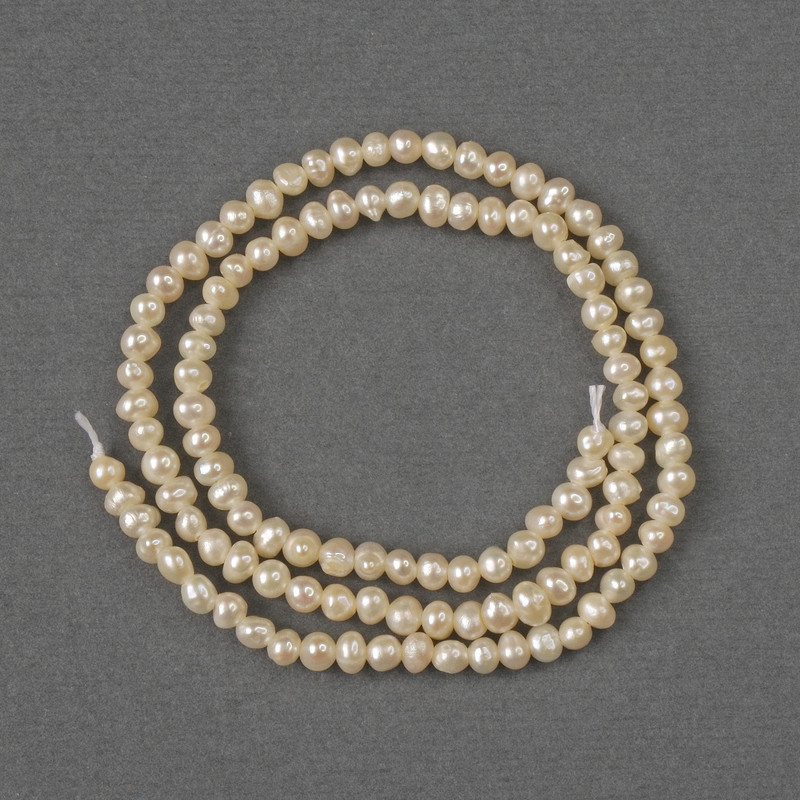 Natural River Pearl Beads 3-3.5x3.5-4mm+-, length 33cm+- on a thread