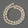 Natural Oval River Pearl Beads, 8x6mm+/-, Length 35cm+/- on Thread