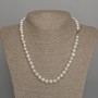 Natural River Pearl Necklace, 7.5-8x6-7mm+/-, Length 46cm+/- with Clasp