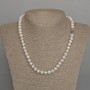 Natural River Pearl Necklace, 8x7mm+/-, Length 46cm+/- with Clasp
