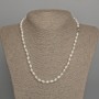Natural Oval River Pearl Necklace, 7.5-8x5mm+/-, Length 46cm+/- with Clasp