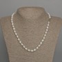 Necklace of Natural Oval River Pearls, Diameter 8x6mm+/-, Length 46cm+/- with Clasp
