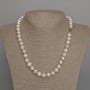 Necklace of Natural Oval River Pearls, Diameter 8.5-9x8mm+/-, Length 46cm+/- with Clasp