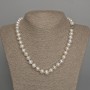Necklace of Natural Oval River Pearls, Diameter 10x9mm+/-, Length 46cm+/- with Clasp