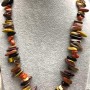 Assorted Chip Needle Necklace, diameter 12-18x2-4mm+-, length 48cm+- with silver-tone metal clasp