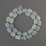Aquamarine Cut Rectangle Beads, Diameter 10-12x9mm+/- with 3mm+/- Seed Beads, Length 39cm+/- on String