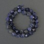 Sodalite Faceted Beads, diameter 10x8mm+-, length 36cm+- on a thread
