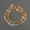 Yellow Fire Quartz Cut Rectangle Beads, diameter 11-14x7-10mm+- with 3mm+- seed beads, length 39cm+- on a strand