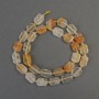 Yellow Fire Quartz Cut Rectangle Beads, diameter 11-14x7-10mm+- with 3mm+- seed beads, length 39cm+- on a strand
