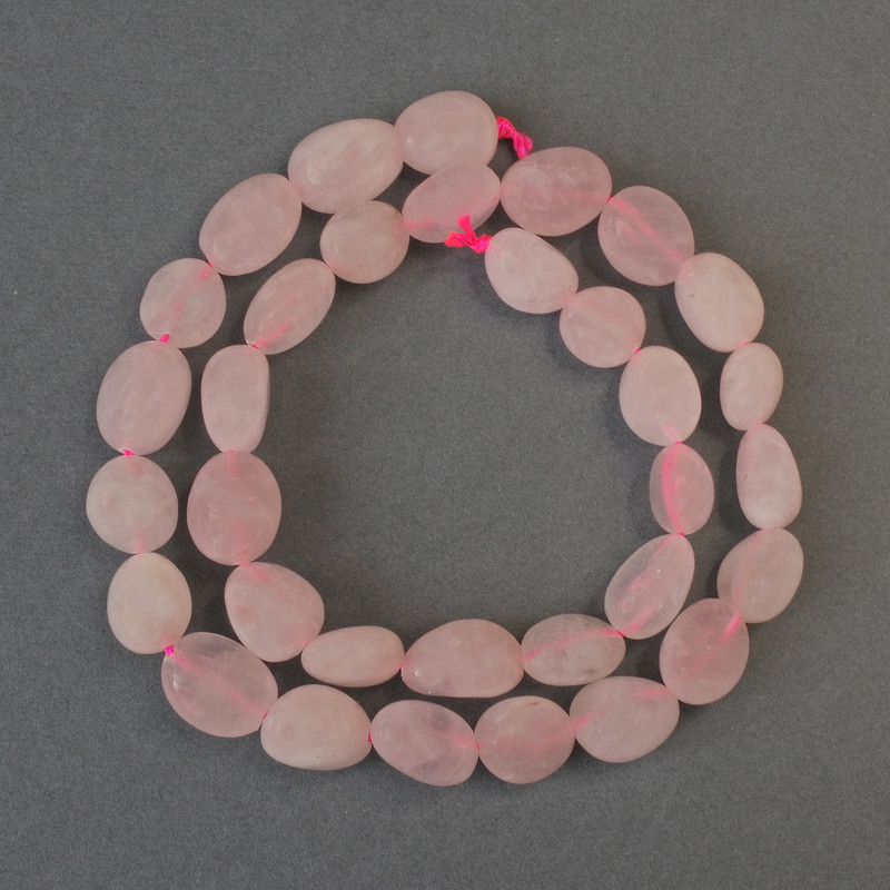 Rose Quartz Tumbled Beads, diameter 10-12x10mm+-, length 40cm+- on a strand
