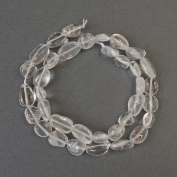 Beads Mountain Crystal faceted, diameter 9-14×9mm±, thread length 40cm±