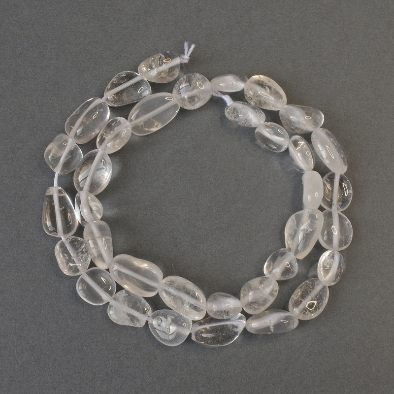 Beads Mountain Crystal faceted, diameter 9-14×9mm±, thread length 40cm±