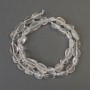 Beads Mountain Crystal faceted, diameter 9-14×9mm±, thread length 40cm±