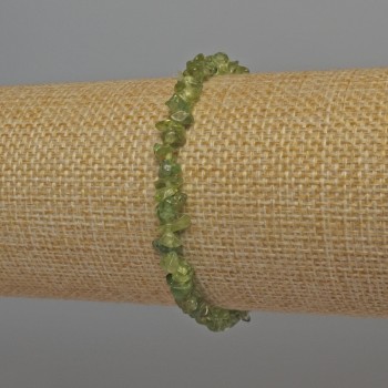 Chrysolite Chip Bracelet, diameter 5x3mm+-, length 18cm+- stretch