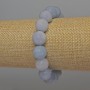 Aquamarine Smooth Bead Bracelet, diameter 12mm+-, length 18cm+- stretch