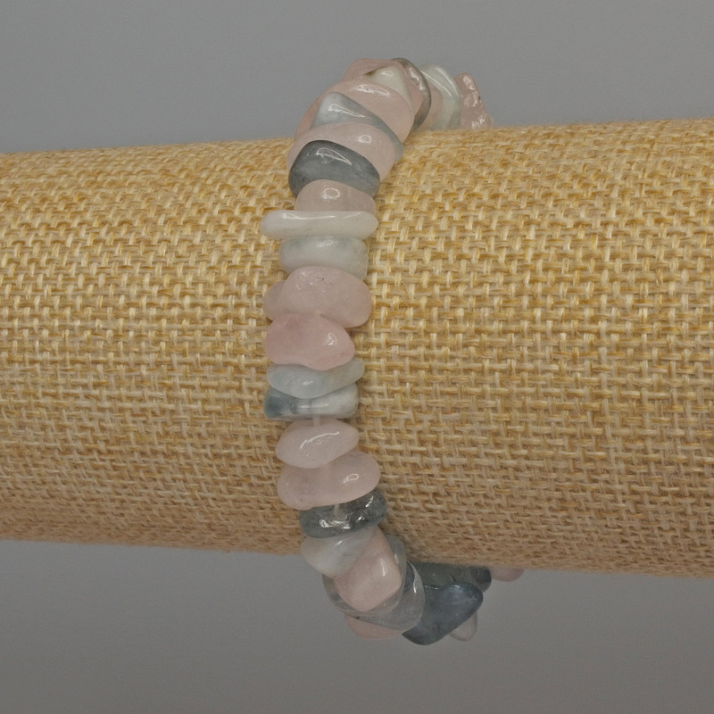 Morganite Chip Bracelet, diameter 10-13x2-4mm+-, length 18cm+- stretch