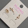 Xuping Stud Earrings Snake with Green Rhinestones 13mm+/- 18K Gold Plated
