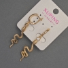 Xuping Snake Earrings with White Rhinestones, diameter 11mm, length 54mm+/- 18K Gold Plated
