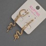 Xuping Snake Earrings with White Rhinestones, diameter 11mm, length 54mm+/- 18K Gold Plated