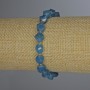 Apatite Faceted Rhombus Bracelet, 8x7mm Diameter +/- with 3mm Beads +/-, 18cm Length +/- Stretch