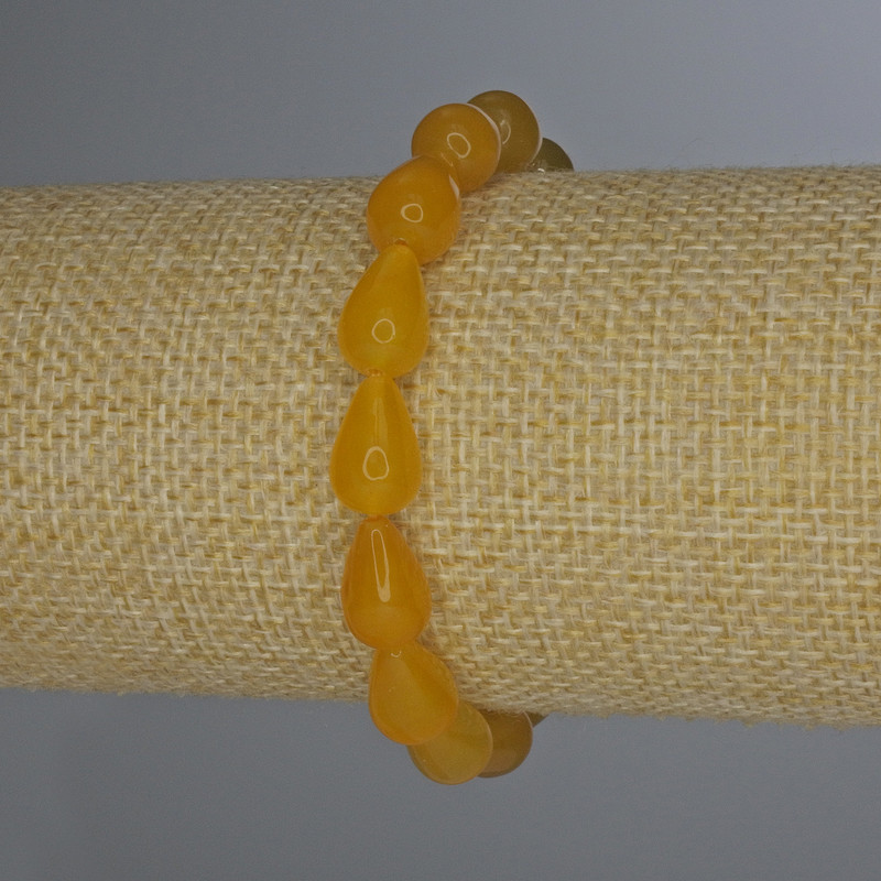 Citrine Drop Bracelet 12x8mm+/-, length 18cm+/- stretch