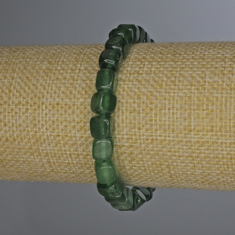 Chrysoprase Cube Bracelet 7x7mm+/-, Length 18cm+/- Stretch