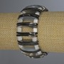 Abalone and Mother-of-Pearl Bracelet, link 28x2mm+/-, cube 5mm+/-, thickness 9mm+/-, length 18cm+/- stretch