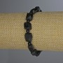 Schorl Tourmaline Raw Tumbled Bracelet, diameter 12x8mm+/-, bead 4mm+/-, length 18cm+/- stretch