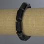 Tourmaline Schorl Bracelet, faceted cylinder, diameter 15x11mm+-, length 18cm+-, stretch