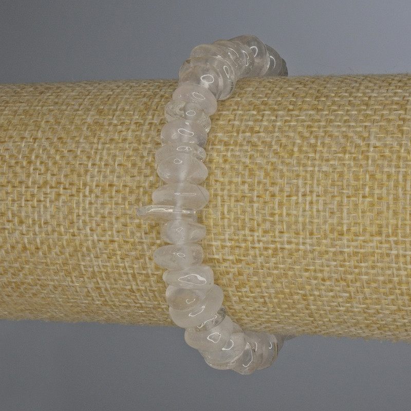 Rock Crystal Bracelet, Tumbled, Diameter 8-14x4mm+-, Length 18cm+- Stretch